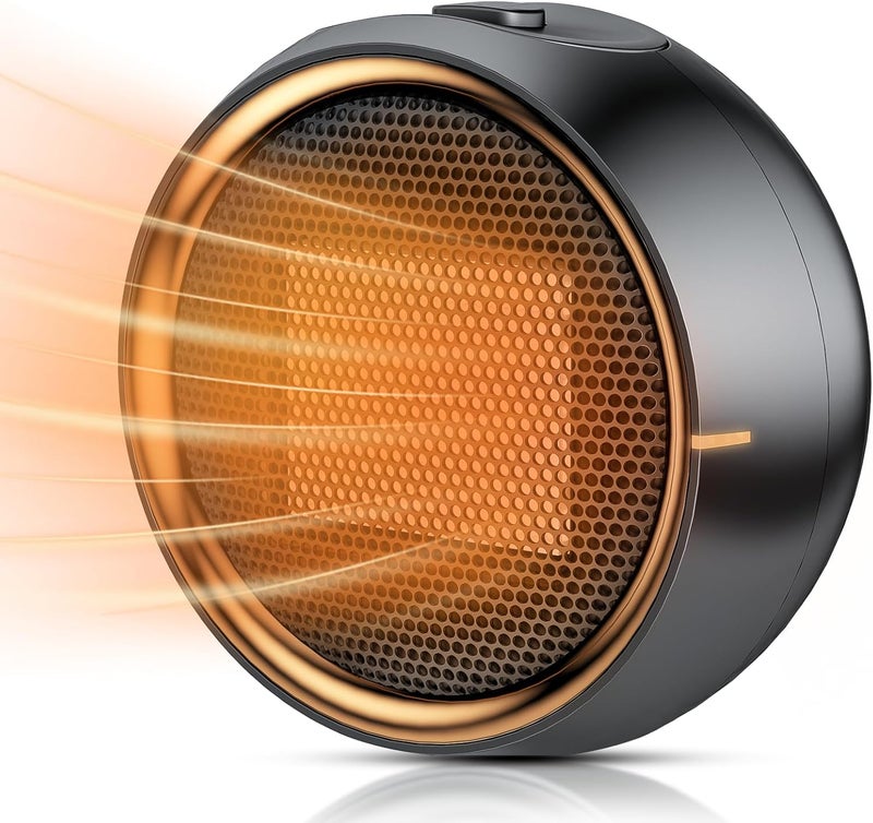 ASNUG Space Heater, Portable Electric 500W PTC Ceramic Heaters for Indoor Use, Efficient Fast Heating, Tip-Over & Overheat Protection, Quiet Small Mini Desk Heater for Bathroom Home Office Bedroom - Image 1
